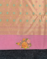 SC4797 - LINEN WITH EMBROIDERY BUTTA AND MEENA BORDER